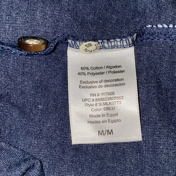 LEVI’S LEVI STRAUSS & CO henley style long sleeve crewneck dark blue NEW SZ M - Picture 9 of 10